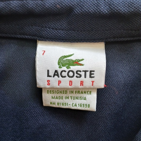 Lacoste Sport Polo Mens 7 Large Blue Quarter Zip Tennis‎ Performance Active - Picture 3 of 11